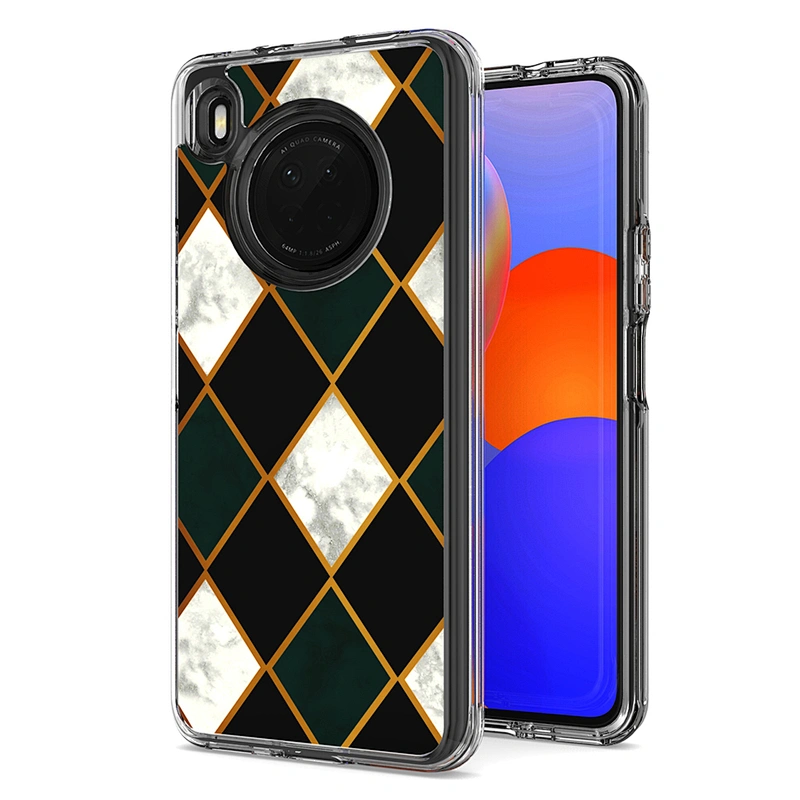 Purple marble durable cover transparent imd phones cases with custom printed for Huawei Y7A Y9A