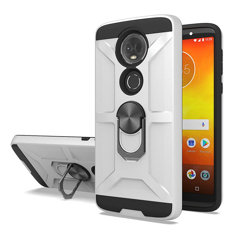 New arrival tpu pc shockproof phone case detachable back cover with ring holder for Motorola E5 Plus