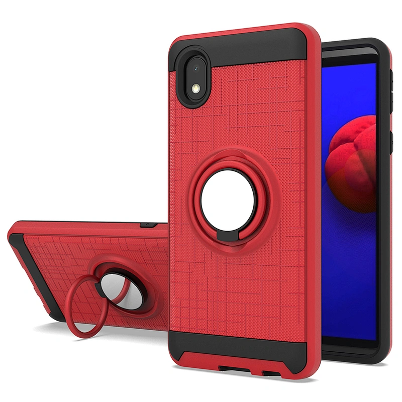 Hot products mobile accessories cell phone case covers with 360 degree ring holder for Samsung A01 Core