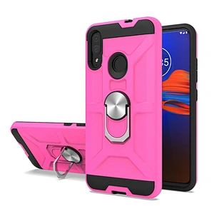 Guangzhou factory tpu pc mobile phone shell ring holder case with kickstand for Motorola E6 Plus
