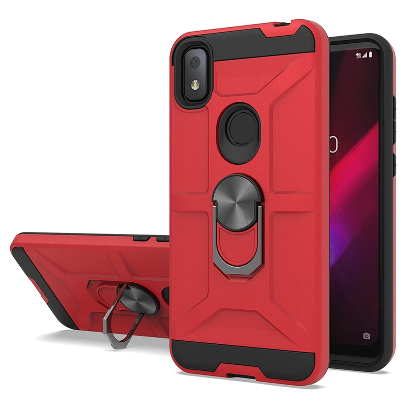 Metal ring put in finger antidrop matte finish cell phone case for TCL Revvl 4 Plus 5G