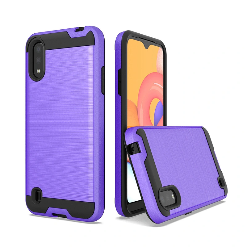 Protective Brushed Metal Back cover phone case for Samsung A11 A21 A51 A71 A01