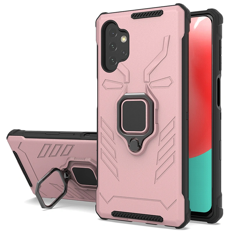 Drop protection matte finish cover phones case with metal ring for Samsung A72 A12 A52 A32