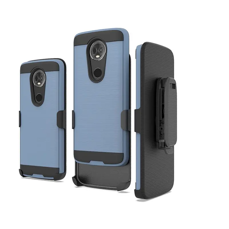 360 full cover protector case Holster belt cilp Case Hard PC TPU phone case for Motorola MOTO E5 Plus G7 power