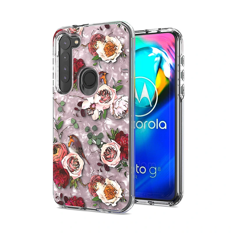 Custom Design Back Cover PC TPU Glitter Paper Cell Phone Case For MOTO G8 Power Plus E6 Play One Hyper