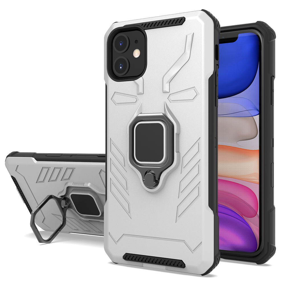 Shockproof mobile phone case with rotatable metal ring holder for iPhone 11 Pro X XS Max