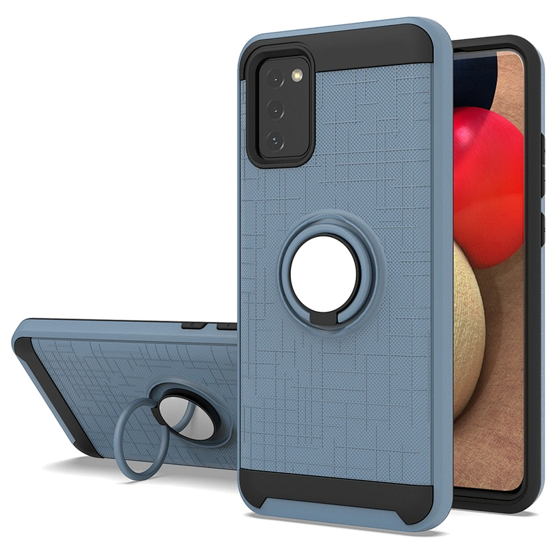 Android models double layers cell phone mobile cases with ring holder for Samsung A02S