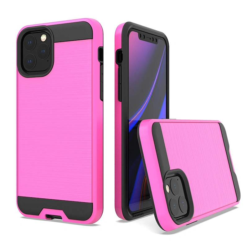 New arrival ! Brushed metal tpu pc hybrid cell phone case for iphone 11 pro , for iphone 11 pro max
