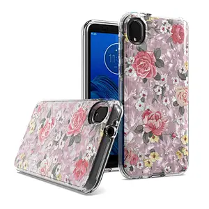 hot selling flower printing phone case for Motorola E6 shell paper phone cover