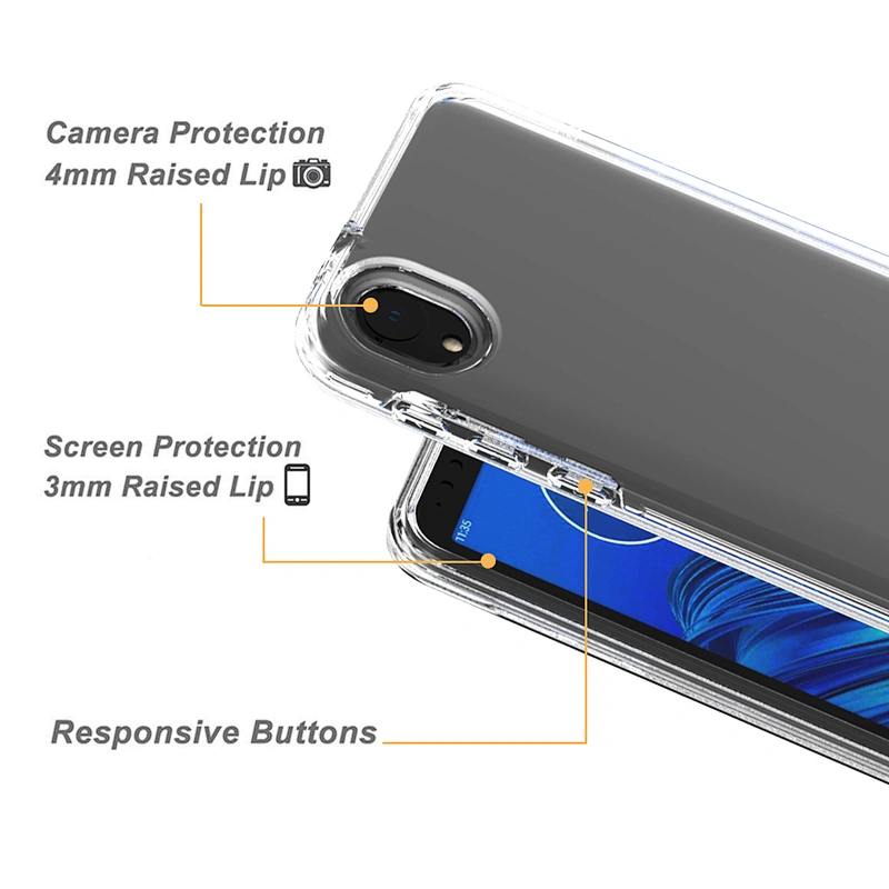 Custom clear PC TPU cell phone case For Motorola E6 Play One Hyper G6 Play G Stylus