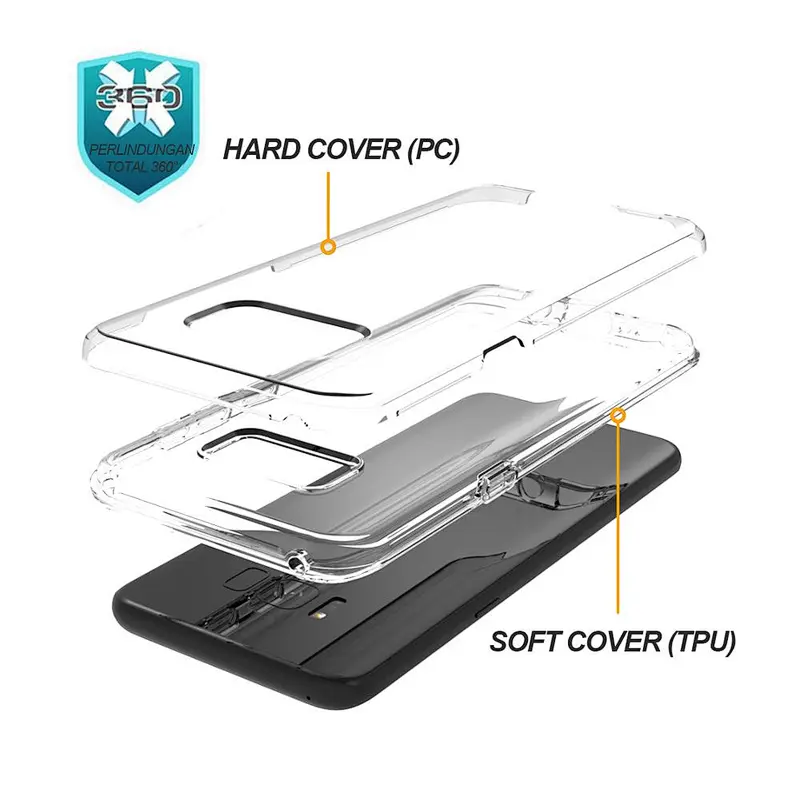 High Clear mobile phone accessories for Samsung Polish tpu pc phone case with OEM Printed for Samsung S8 Plus