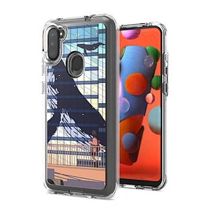 2020 Best selling Rose Gold Metallic Triangle Colorful Marble Desgin custom print phone case for Samsung A11
