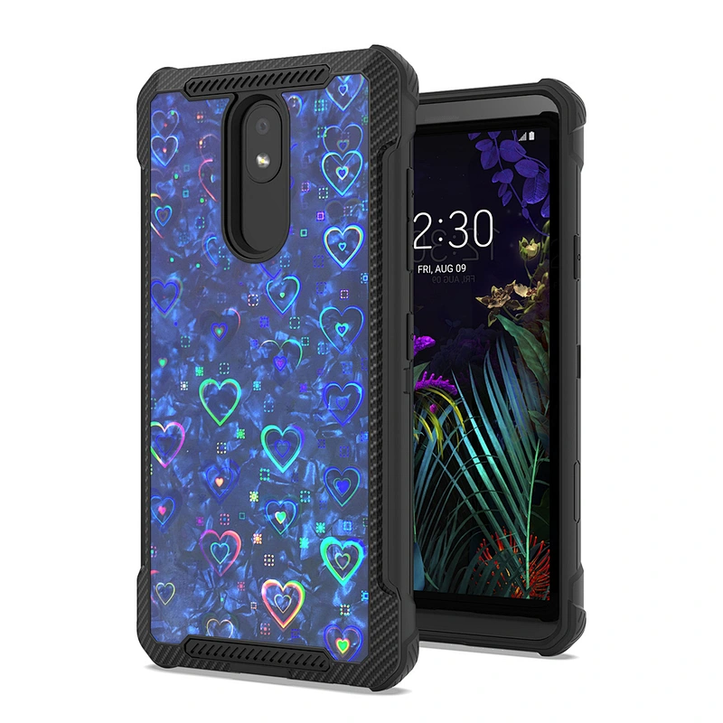 Fashionable Diamond Glitter Sweet Heart Custom Mobile Phone Covers for Motorola Moto E5 Plus Play Go