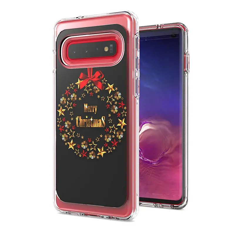 Hot sale! Christmas custom printing cases tpu pc luxury imd mobile phone covers for Samsung S10