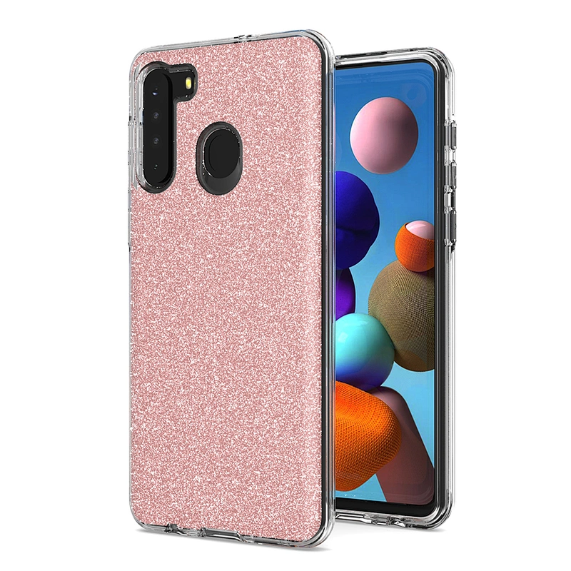 Shiny Transparent Bling Glitter Cell phone case For Samsung A11 A31 A71 A21S Note 20 Ultra