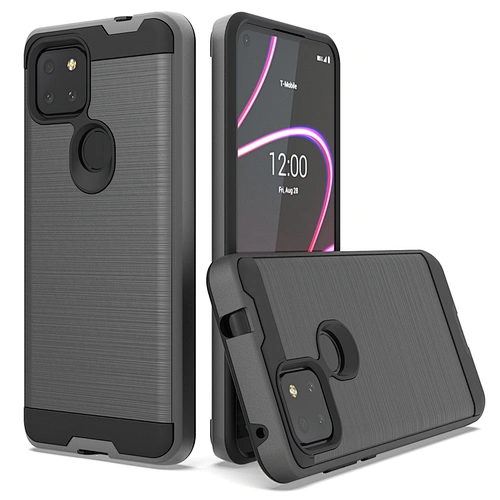 Anti Scratch With Customized Logo Brushed Metal Surface Phone Cases For TCL revvl 4 Plus 5G