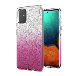 3 in 1 cell transparent cover fashion glitter phone case for SAMSUNG S20 Ultra S10 PLUS A10S A71