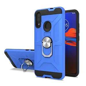 Anti-scratch magnet kickstand PC TPU back cover case For MOTO E6 plus