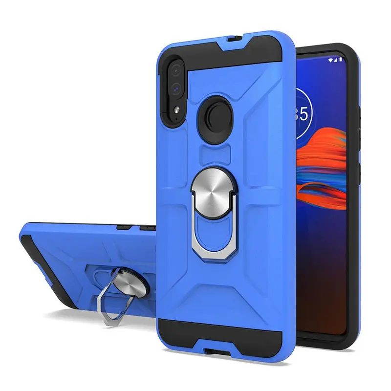 Anti-scratch magnet kickstand PC TPU back cover case For MOTO E6 plus