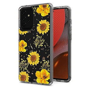 Best quality bulk sale custom clear printed flower phone cover case for Samsung A72