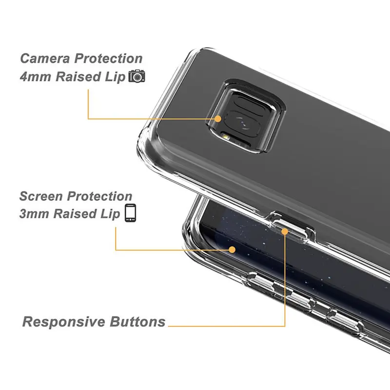 High Clear mobile phone accessories for Samsung Polish tpu pc phone case with OEM Printed for Samsung S8 Plus