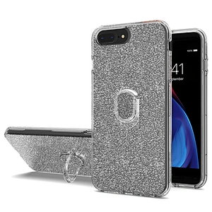 Glitter crystal phone case cover with ring stand holder for Apple iPhone 6 7 8 Plus