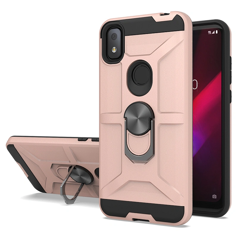 Metal ring put in finger antidrop matte finish cell phone case for TCL Revvl 4 Plus 5G