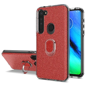 Glitter gold phone case with ring holder for Motorola Moto G8 Plus Power G Stylus