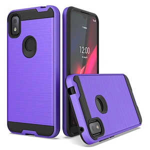 New coming brushed metal design blank black color phone cases for TCL Revvl 4 Plus 5G