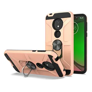 Shockproof mobile accessories cell phone covers with ring kickstand for Motorola G7 play
