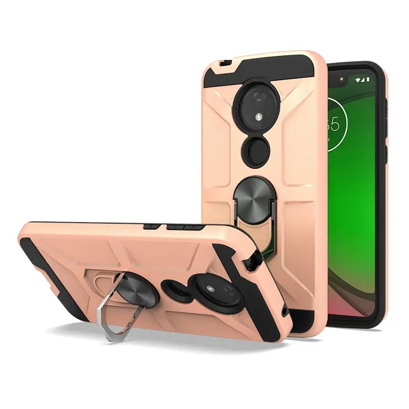 Shockproof mobile accessories cell phone covers with ring kickstand for Motorola G7 play
