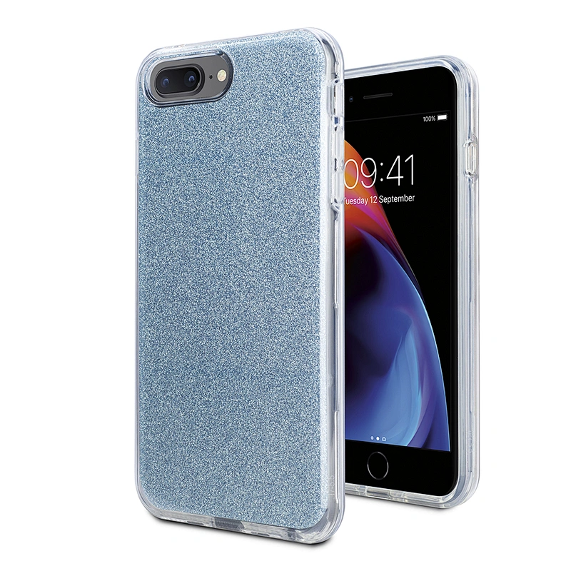 Customized bling clear glitter phone case cover for IPhone 8 plus SE xs max 11