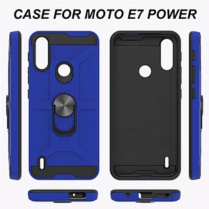 Custom logo matte finish mobile phone case cover with kickstand for Motorola E7 G Power 2021