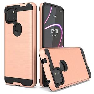 Anti Scratch With Customized Logo Brushed Metal Surface Phone Cases For TCL revvl 4 Plus 5G