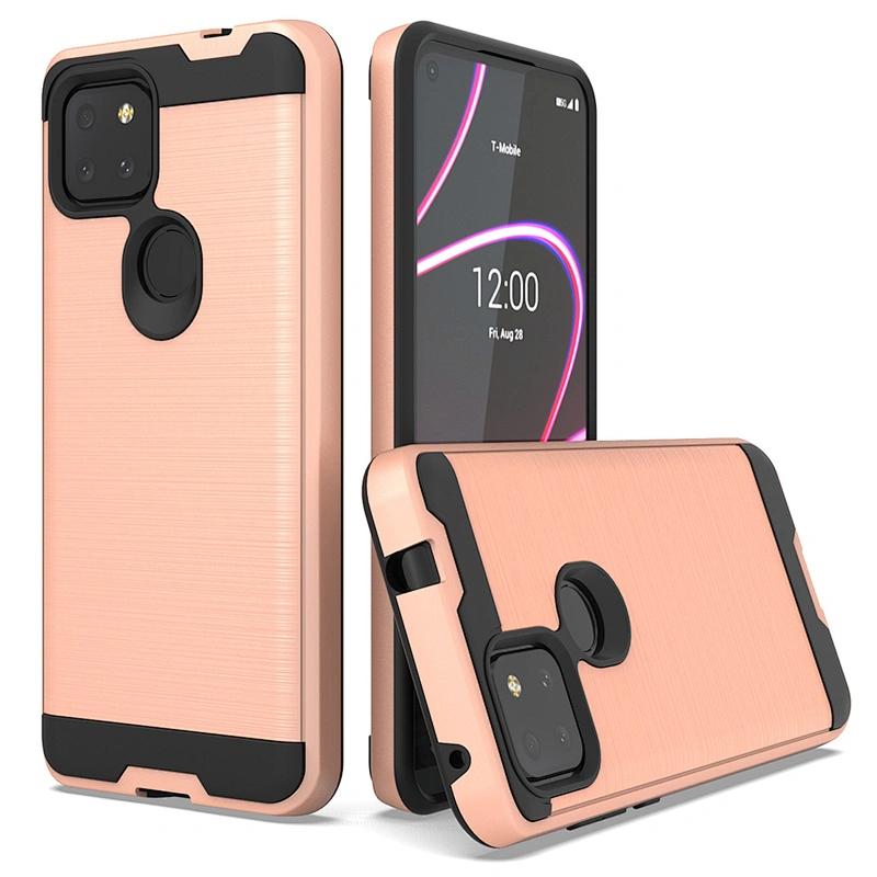 Anti Scratch With Customized Logo Brushed Metal Surface Phone Cases For TCL revvl 4 Plus 5G