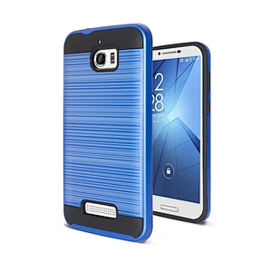 Factory free sample cell phone case hair line brushed metal combo case for Coolpad 3632/Defiant