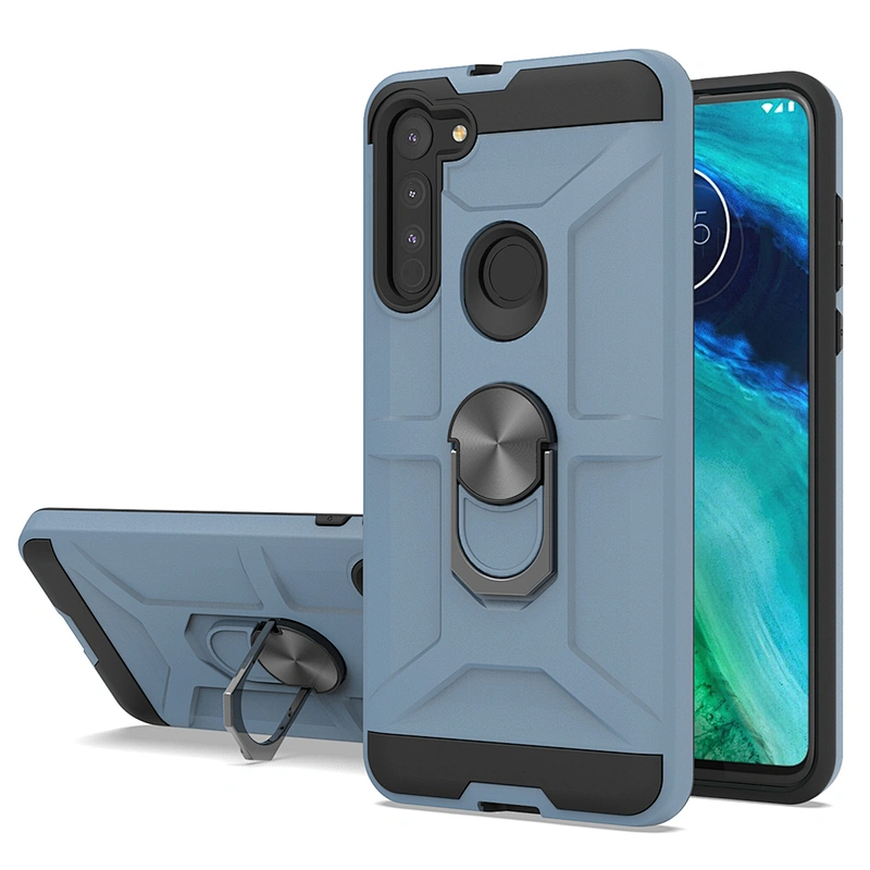 Mens mobile accessories shockproof phone cover with ring stand for Motorola Moto G8