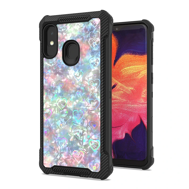 Luxury Sweet Heart Glitter Shell Paper Decorative Mobile Phone Case for Samsung A10E A20E