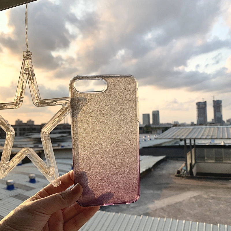 Protective Gradient PC TPU Glitter Paper 3 in 1 Clear Phone Case for iPhone 11 Pro Max
