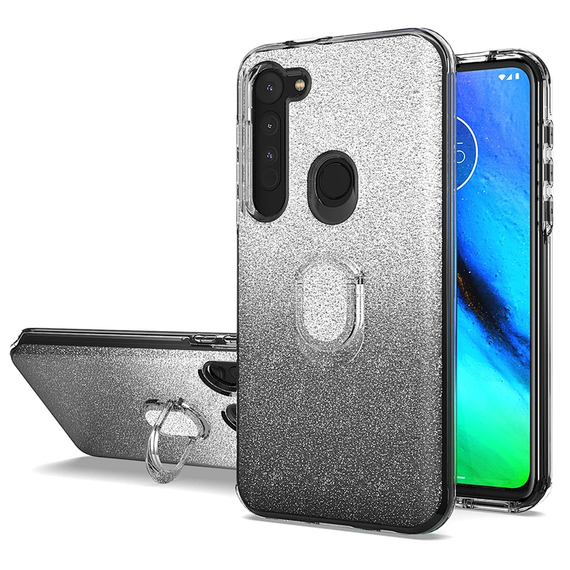 OEM Ring Holder Clear Gradient Bling glitter Phone Case For Motorola Moto E7 G8 G power 2020