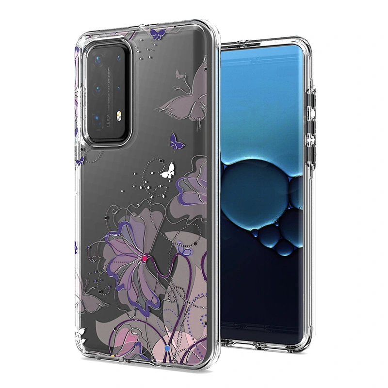 Double layer transparent tpu pc material HD mobile phones back shell for Huawei P40 Lite