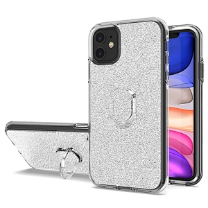2020 best selling glitter mobile phone case with crystal ring holder for Apple iPhone 11 Pro Max