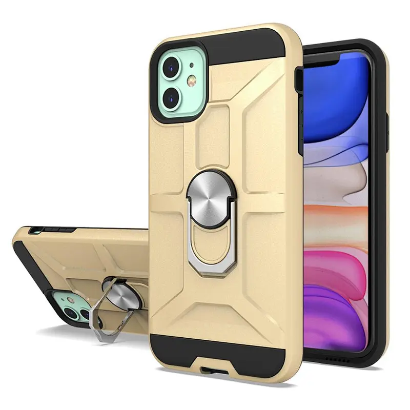 hot sale Metal Ring Car Holder cell phone case Armor cover Hybrid phone case for iphone 11