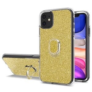 2020 best selling glitter mobile phone case with crystal ring holder for Apple iPhone 11 Pro Max
