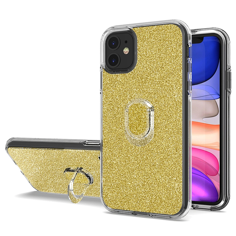 2020 best selling glitter mobile phone case with crystal ring holder for Apple iPhone 11 Pro Max