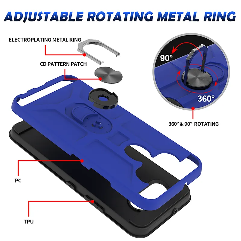 Ring holder back cover phone case For Motorola G8 One Hyper E6 Play G Power 2020