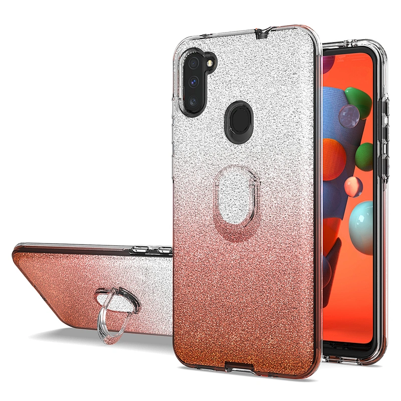 Gradient Glitter Bling Shiny Ring Holder phone case For Samsung A11 A31 A71 A21S Note 20 Ultra