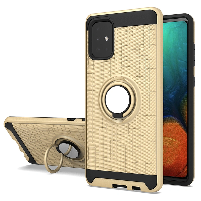 Anti scratch rose gold phone case with 360 rotating ring holder for Samsung Galaxy A71