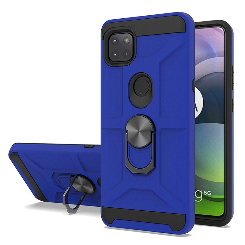 Protective hybrid PC TPU 2 in 1 360 ring holder smartphone case for Moto G 5G One 5G Ace