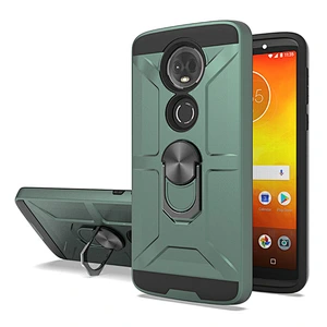 New arrival tpu pc shockproof phone case detachable back cover with ring holder for Motorola E5 Plus